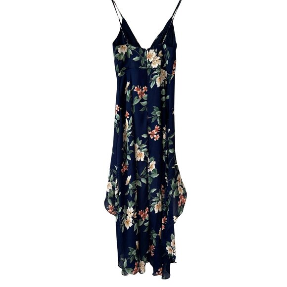 Selfie Leslie Imelda V neckline high low hem dress Floral print Navy blue SMALL - Picture 9 of 16